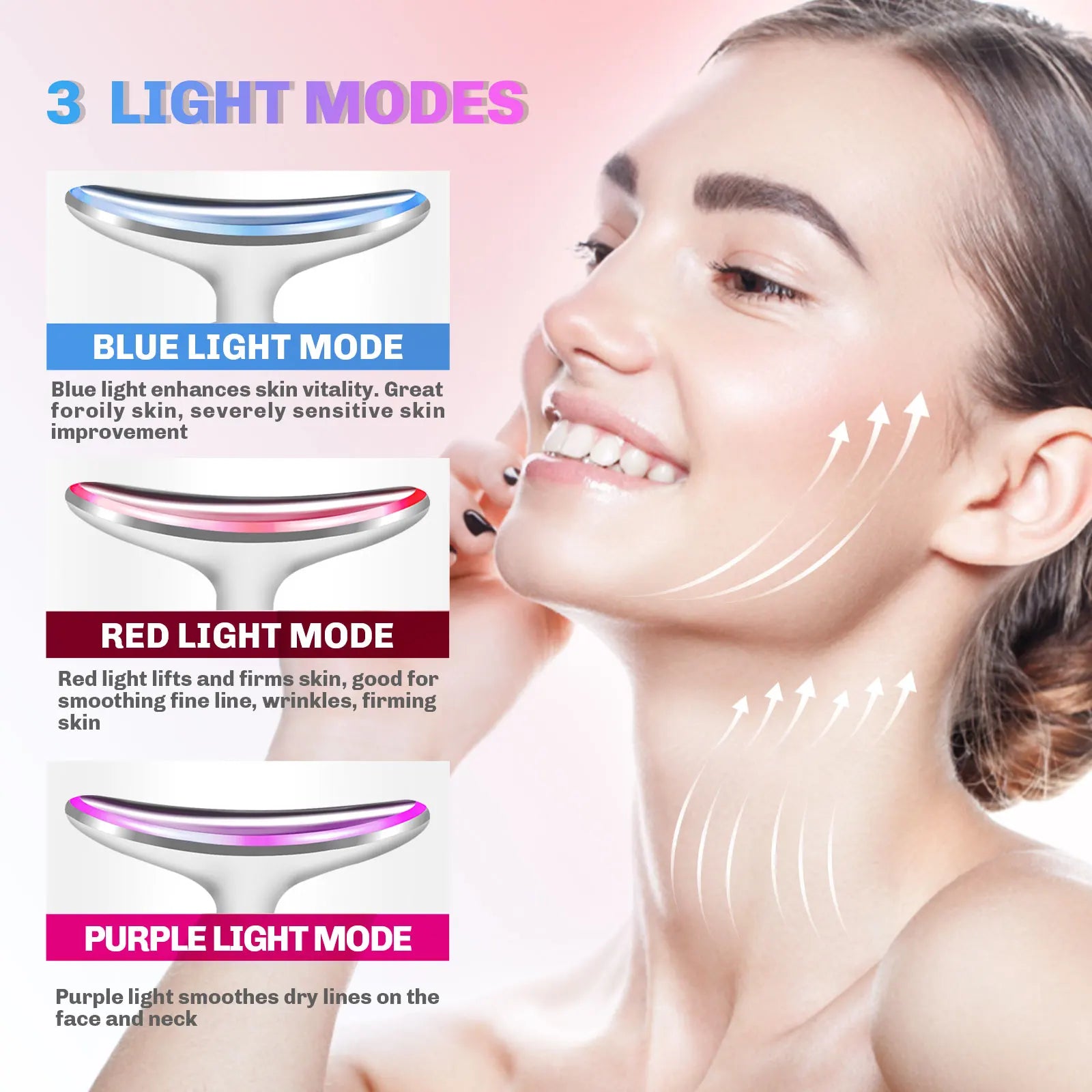 Neck Face Beauty Device EMS Neck Facial Lifting Massager Double Chin Remover Wrinkle Removal LED Light Therapy Skin Lift Tighten