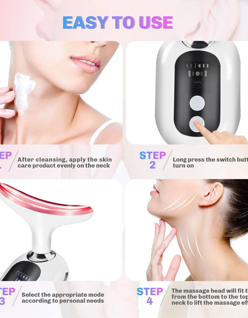 Load image into Gallery viewer, Neck Face Beauty Device EMS Neck Facial Lifting Massager Double Chin Remover Wrinkle Removal LED Light Therapy Skin Lift Tighten
